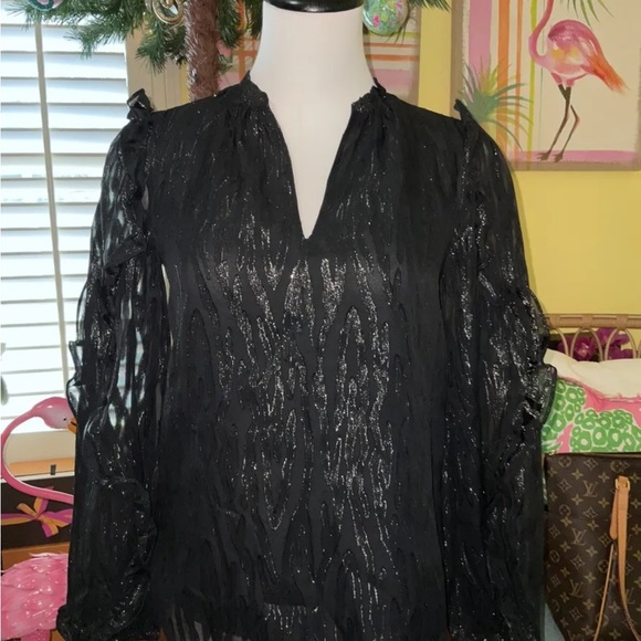 Lilly Pulitzer NWT Ardith Silk Top Zebra Metallic Clip Onyx $178 Size XXS - Picture 3 of 11